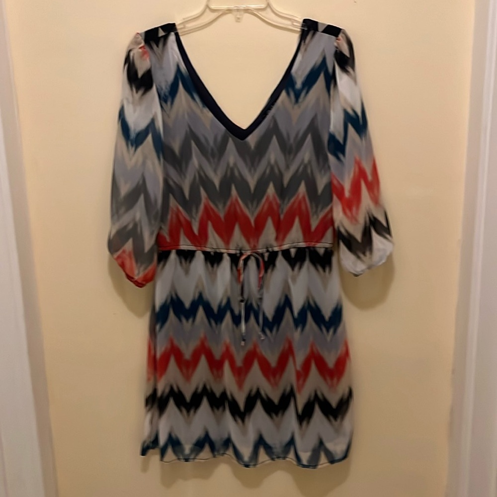 Bebop dress, chevron design, women’s size L